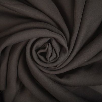 Polyester Black Crepe Fabric (104cm x 63cm Remnant Fabric) 