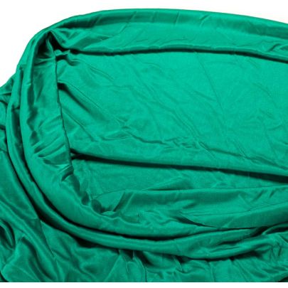 Silk Elastane Green Fabric