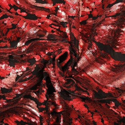 100% Polyester fabric Mesh Sequin fabric Pink Embellishments (150 x 110 cm Remant Fabric) 