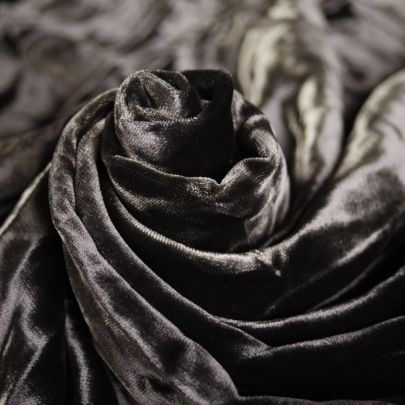 Velvet Non-stretch Fabric Grey Fabric (Remnant-120cmx60cm) 