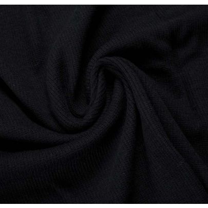 Wool Knit Stretch - Black Rib (sold as 1m x 0.55m piece)