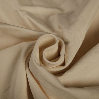 Premium Suede Leather Cream Fabric (Remnant-80cmx40cm) 