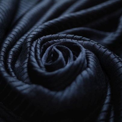 Rayon Blend Pleated Blue Navy Fabric (Remnant-570cmx120cm) 