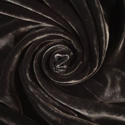 80% Cotton Velour Smooth Velvet Black Fabric (Remnant-50cmx114cm) 