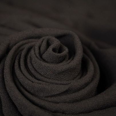 Wool Black Blend Black Fabric (Remnant-80cmx140cm) 