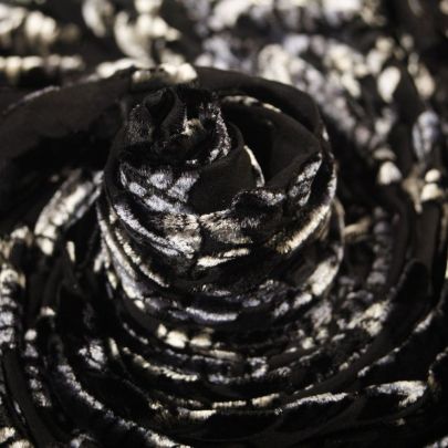 Silk Velvet Devore  in Black (106cm x 100cm)