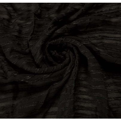 Sheer Silk Stripes -Black (sold as 1.55 x 1.2m piece)
