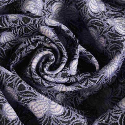 Polyester Lurex Fabric Patterned Fabric Purple Multi (155cm x 40cm Remnant Fabric) 