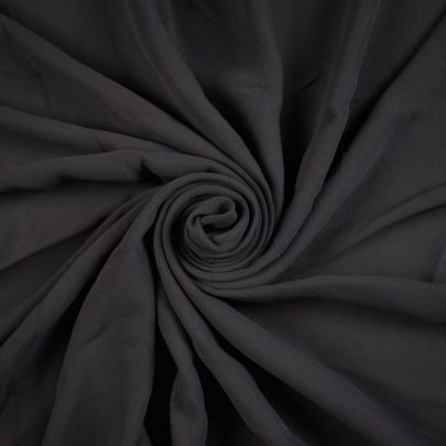 Wool Crepe Black Fabric (Remnant-85cmx120cm) 