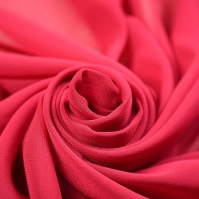 Raspberry Pink Polyester Georgette Fabric (Remnant280cmx135cm) 