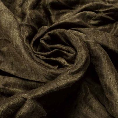 Dupion Silk Fabric -Green Chevron (sold as 1.4 x 0.8m piece) 