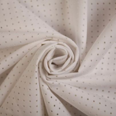 Laser Cut White Polyamide Stretch Fabric (Remnant-155cmx135cm) 