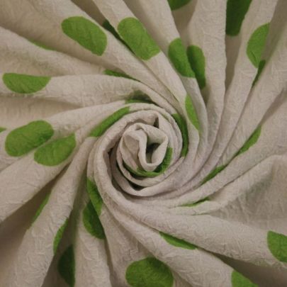 Polyester  in White Green Stripe(265cm x 105cm)