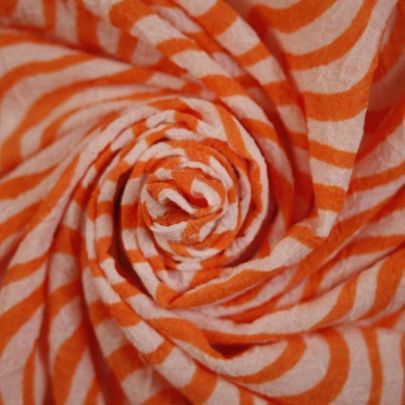 Polyester  in White Orange Stripe (245cm x 110cm)