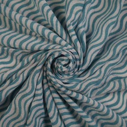 Polyester  in White Light Blue Stripe(230cm x 105cm)