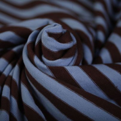 Cotton Jersey  in Blue Brown Stripe(135cmx45cm )