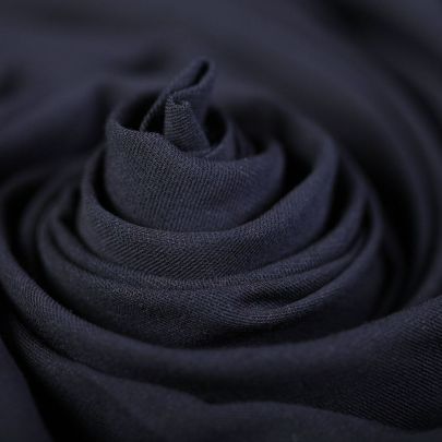 Wool Rayon Blend Navy Fabric (Remnant-185cmx155cm) 