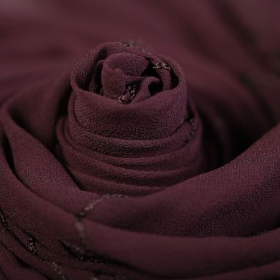 Polyester Chiffon Embroidered  in Purple(130cm x 105cm)