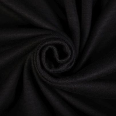 Black Cotton Jersey Fabric (Remnant-105cmx80cm) 