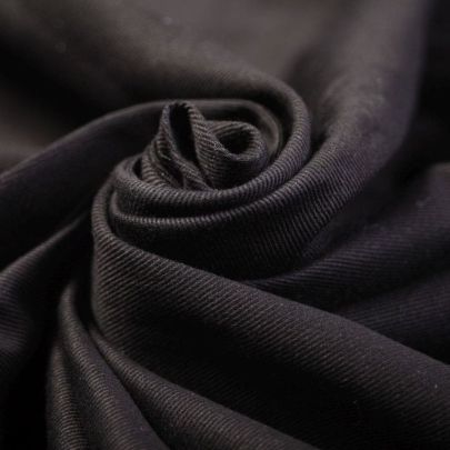 Cotton Elastane Pleated Fabric Black (Remnant-90cmx105cm) 