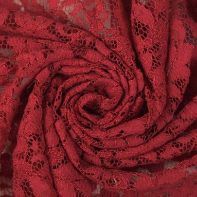 Red Soft non-stretch Lace Fabric Mesh (Remnant-50cmx140cm) 