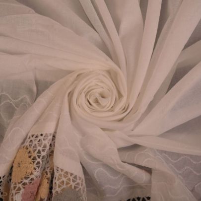 100% Cotton White Floral (200 x 110cm) 