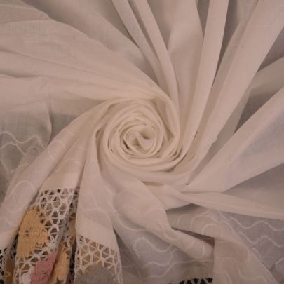 100% Cotton Fabric White Fabric Floral fabric (200 x 110cm) 