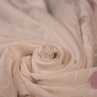 Cotton Non Stretch Crotchet White Fabric (Remnant-305cmx110cm) 