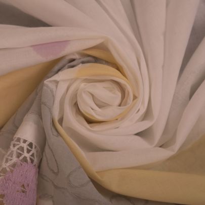 100% Cotton Fabric White Fabric Floral fabric (230 x 105cm) 