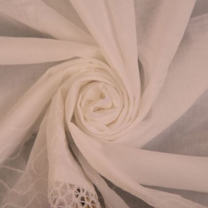 100% Cotton Fabric White Fabric Floral fabric (205 x 110cm) 