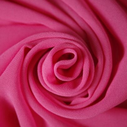 100% Polyester Chiffon Hot Pink Fabric (Remnant-55cmx130cm) 
