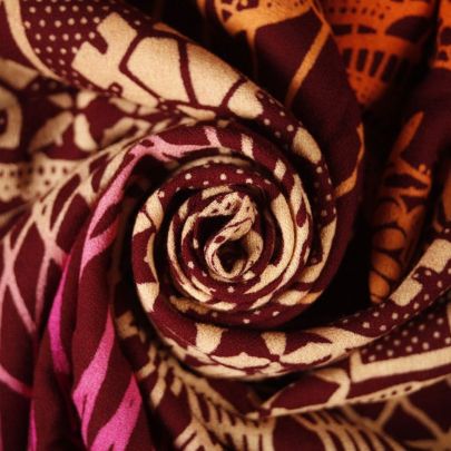 Wool Polyester Blend Printed Fabric (Remnant-95cmx120cm) 