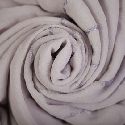 100% Polyester Fabric Grey Fabric Embroided Fabric (120 x 100cm  Remnant Fabric) 