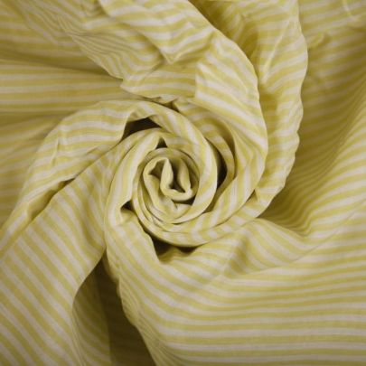 Cotton Poly Blend Fabric Yellow Fabric Stripe Fabric (105x 140cm Remant Fabric) 