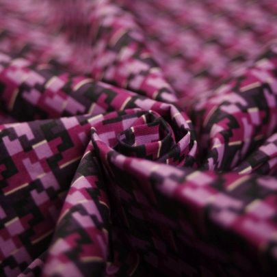 Linen Fabric Cotton Fabric Purple Pattern Fabric Upholstery (Remnant-55cmx140cm) 