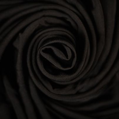 Wool Rayon Blend Black Smooth Fabric (Remnant-180cmx140cm) 