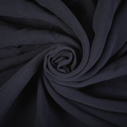 Navy Silk Voile  Fabric (135 cm x 190 cm Remnant) 