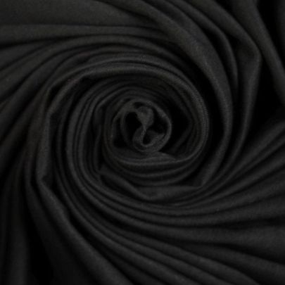 100% Rayon Elastane Black Fabric (Remnant-165cmx155cm) 