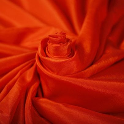 Polyester Silk Embroidered Bright Orange Fabric (Remnant-170cmx115cm) 