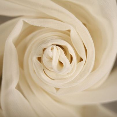 100% Rayon Georgette Fabric Cream Embellished (Remnant-210cmx90cm) 