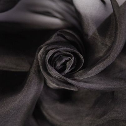 100% Silk Organza  in Black(280cm x 100cm)