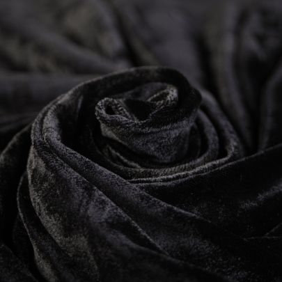 Premium Velour Fabric Black Fabric Plain (175cmx130cm piece) 