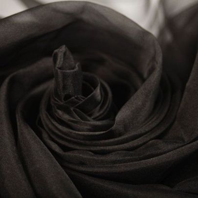 Silk Fabric Georgette Fabric Black (Remnant-430cmx105cm) 