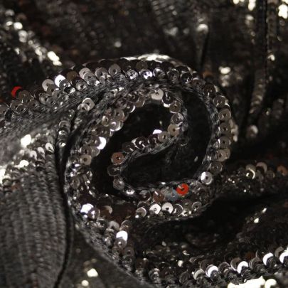 100% Polyester Mesh Sequin  in Silver(70cm x 105cm)