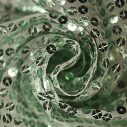 100% Polyester Mesh Sequin  in Silver(50cm x 140cm)