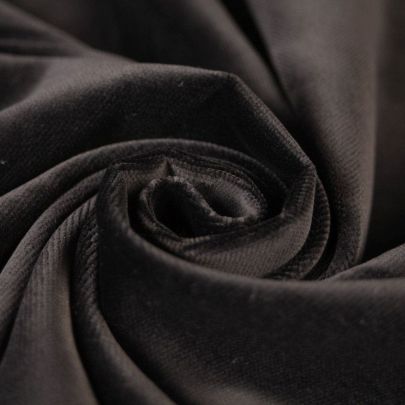 80% Cotton Velour Smooth Velvet Black Fabric (Remnant-70cmx95cm) 