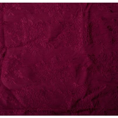 Dark Pink Embroidered Wool (sold as 1.2m X 1.1m piece)