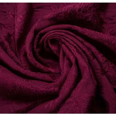 Dark Pink Embroidered Wool (sold as 1.2m X 1.1m piece)