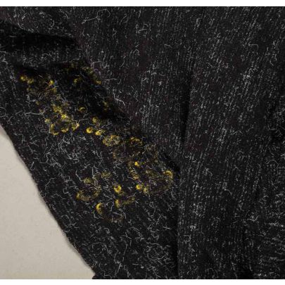 Black and White marl wool (sold as 1.30m X 0.35m piece) 