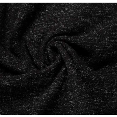 Black and White marl wool (sold as 1.30m X 0.35m piece) 